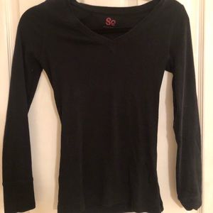 Basic black long sleeve top
